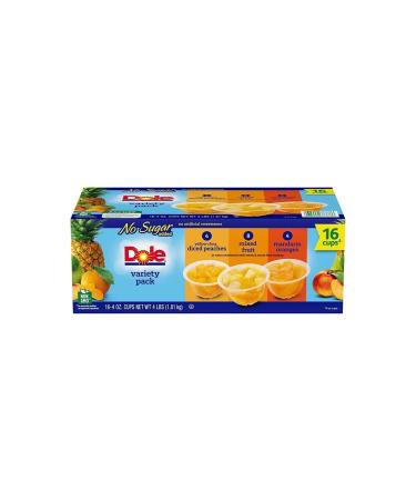 Dole No Sugar Added Mixed Fruit Variety Pack, 4 Ounce (16 Pack)
