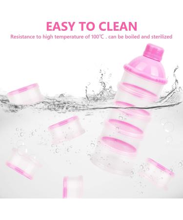 Vicloon Infant Milk Powder Dispenser - Portable 5-Layer Container for Kids - Stackable Snack Storage in Pink - Buy Online on GoSupps.com