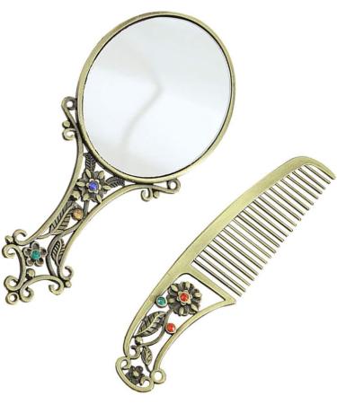 Buy Minkissy Retro Metal Mirror Comb Set - Vintage Antique Kamm for Women - Perfect Christmas & Birthday Gift - Buy Online on GoSupps.com