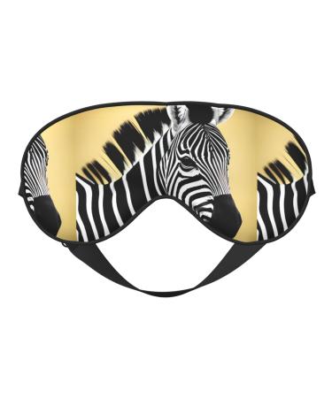 Black and White Zebra Unisex Elastic Adjustable Buckle Design Blackout Sleep Eye Mask for Home Travel Yoga Office Nap