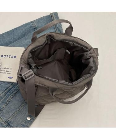 Arvalolet Women's Quilted Winter Shopper Bag - Light Padded Large Capacity Fluffy Hobo Handbag in Gray - Buy Online on GoSupps.com