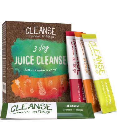 3 Day Juice Cleanse - Just Add Water & Enjoy - 21 Single Serving Powder Packets 3 Day Cleanse