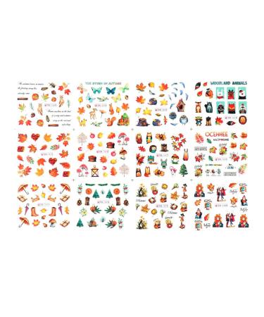 Dajidafu Nails Stickers Lovely Acrylic Maple Leaf Decals Manicure Beauty Adhesive Geometric Animal Decorations Accessories 1680 BN1669 BN1669 1680