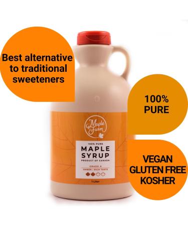MapleFarm - Sirop d' rable canadien pur Grade A Ambr go t riche - Carafe 1 l (Lot de 1) - Pure maple syrup - Jus d' rable - Buy Online on GoSupps.com