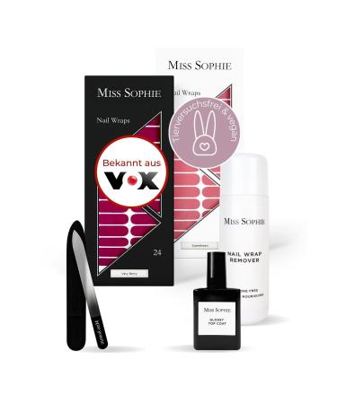 Original Miss Sophie Starterset I self-adhesive nail foils I nail sticker in very berry & sweetheart i No splintering i long stop i fast & simple application i premium nail polish foil starter set (very berry & sweetheart)
