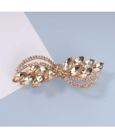 Yheakne Gold Rhinestone Wedding Hair Clip Barrette - Bridal Hair Accessories for Women and Girls - Buy Online on GoSupps.com