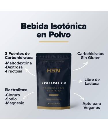  HSN HSN Carbohydrates (Maltodextrin dextrose fructose) and minerals Evocarbs 2.0 | Blackcurrant 1 kg | Isotonic powdered drink with electrolytes | No measuring scoop required | Vegan gluten-free - Buy Online on GoSupps.com