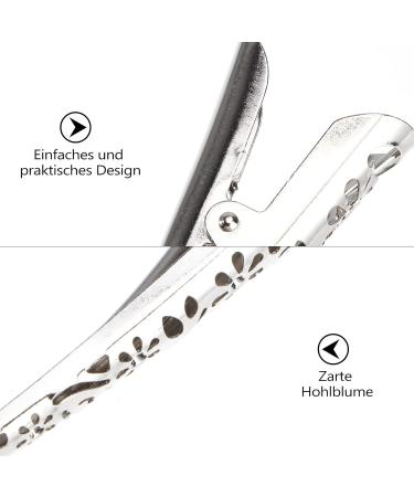 Minkissy 4Pcs Vintage Silver Flower Alligator Hair Clips - Large Beak Clips for Women & Girls Hair Accessories - International Shipping Available - Buy Online on GoSupps.com