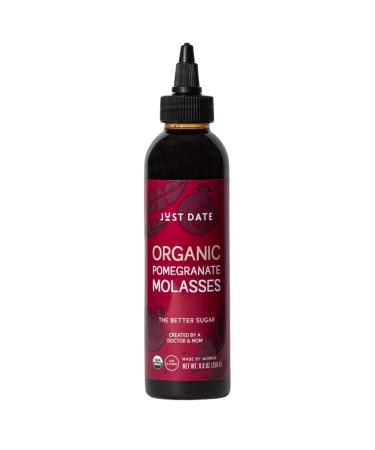 JUST DATE SYRUP Organic Pomegranate Molasses, 8.8 OZ Pomegranate 8.8 Ounce (Pack of 1)