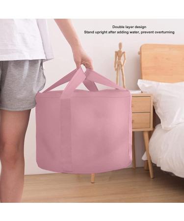 Foldable Foot Tub Polyester Double Layer Collapsible Camping Bucket with Storage Bag for Outdoor (Pink) - Buy Online on GoSupps.com