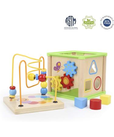 Top Bright Motoric Cube 5-in-1 Wooden Activity Game Center for Kids 1 Year & Up | Educational Gifts for Boys & Girls - Buy Online on GoSupps.com