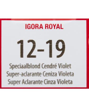 Schwarzkopf Igora Royal 12-19 Special Blonde Cendr Violet Hair Color - Premium 60g Pack for Vibrant Results - Buy Online on GoSupps.com