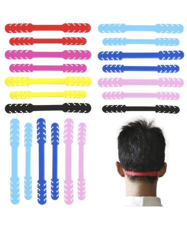 LSxia 20PCS Face Mask Strap Hook Extender Mask Clip, Adjustable Anti-Slip Mask Ear Protector for Extending Masks Buckle Band to Relieve Pressure & Pain for Ear, Suit for Adult & Kids (Multicolor) A-20pcs Multicolor
