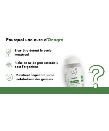 MENSTRUAL CYCLE & HORMONAL FEMININE BALANCE - Ecocert Certified Organic Evening Primrose Oil - 120 capsules - 2 months cure - Belle & Bio Food Supplement - Made in France - Buy Online on GoSupps.com