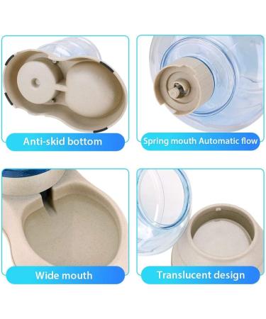 2 Pack Automatic Cat Feeder & Water Dispenser Set with Food Mat - 1 Gallon x 2 - for Small to Medium Pets - Cream - Buy Online on GoSupps.com