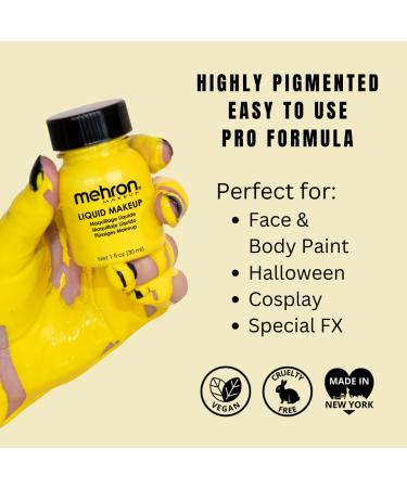 Buy Mehron Liquid Makeup - Yellow (30 ml) | International Shipping Available - Buy Online on GoSupps.com