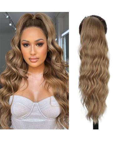 Aikaa curls cord strap porsitur hair part hair extension wavy curly ponytail extension synthetic hair part ponytail extension for women (60cm 12#) 60cm 12#