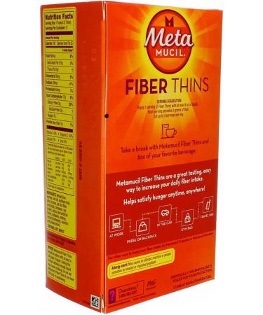 5-Pack Metamucil Fiber Thins Cinnamon - 12ct, 0.77oz per Pack - Buy Online on GoSupps.com