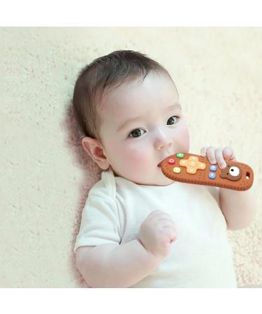 Airfish Baby Biting Toys - BPA-Free Silicone Teething Ring & Remote Control Toy for 3-12 Months - Perfect Nursing Accessory (Pink) - Buy Online on GoSupps.com