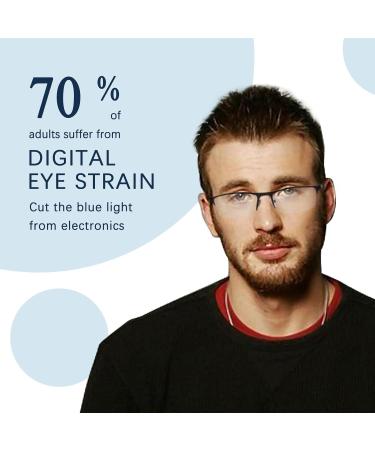 FONHCOO Half-Rim Reading Glasses for Men & Women - Senior Visual Aid with Blue Light Filter Gray 3.0x - Buy Online on GoSupps.com