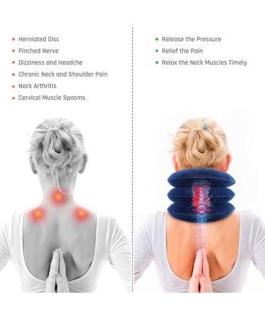 Inflatable Cervical Neck Traction Device - 3 Layers U Pillow for Neck Pain Relief & Shoulder Support - International Shipping Available - Buy Online on GoSupps.com