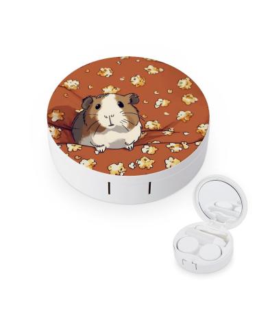 Contact Lens Case Guinea Pig And Popcorn Portable Travel Contact Lens Box Contact Lens Storage Box