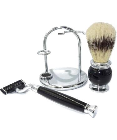 Lefeda Men's Shaving Brush Set - Natural Bristles Stylish Razor Rack | Perfect for Home Grooming - Buy Online on GoSupps.com