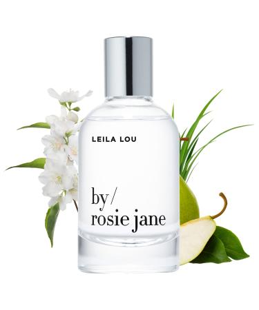 By Rosie Jane Eau De Parfum Spray (Leila Lou) - Clean Fragrance for Women - Essential Oil Mist with Notes of Jasmine Pear Fresh Cut Grass - Paraben Free Vegan Cruelty Free Phthalate Free (50ml) Leila Lou (Pear)