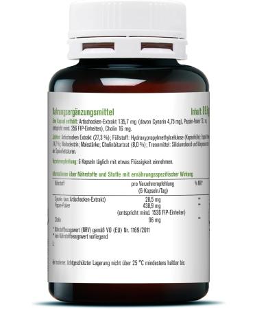 Sovita Artichoke Choline Capsules with Papain | 180 Dietary Supplement Capsules for Liver Health & Digestion - Buy Online on GoSupps.com