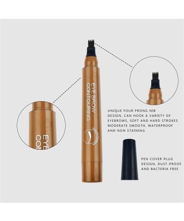 Lumierez Micro Fork Tip Precise Brow Pen 4 Tipped Precise Brow Pen Waterproof Micro Fork Tip Eyebrow Precise Brow Pen (Black) - Buy Online on GoSupps.com