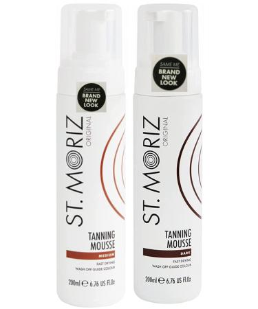 Pack Of 2 St Moriz Instant Self Tanning Fake Tan Mousse Medium & Dark 200ml