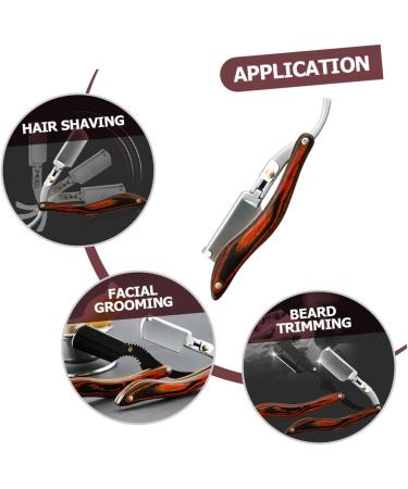 Beavorty Stainless Steel Manual Razor for Men - Wooden Handle & Facial Hair Scissors - Premium Shaving Tool for Smooth Face - Compact Design (16x3.5x1.2cm) - Buy Online on GoSupps.com