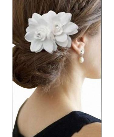 Lovefairy Women's Royal Blue Double Rose Flower Rhinestone Hair Clip - Bridal Headwear for Girls & Dance Shows - Buy Online on GoSupps.com