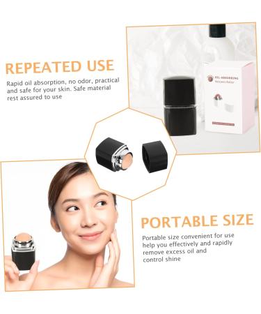 Housoutil Face Oil Absorbing Roller 3 Pcs Facial Oil Absorbing Ball Cleansing Oil Portable Oily Skin Roller Blackx3pcs 1 count (Pack of 1) - Buy Online on GoSupps.com
