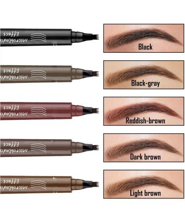 2024 Upgraded Natural Brows Eyebrow Pen 3D Waterproof Microblading Eyebrow Pencil Magic Contouring Pen Long-Lasting 4 Tipped Precise Brow Pen for Natural Makeup (Dark Brown) - Buy Online on GoSupps.com