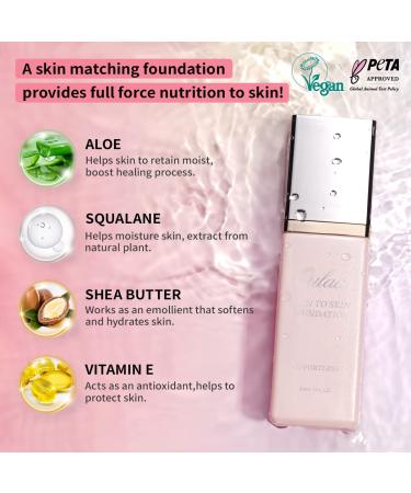 Oulac Clean Foundation Makeup - Water-resistant, Long-lasting, Vegan Formula - Rosy Ivory (02) 30ml - Buy Online on GoSupps.com