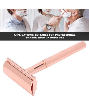 Classic Double Edge Safety Razor for Men - Rose Gold Zinc Alloy Non-Slip Design for Face & Body - Buy Online on GoSupps.com