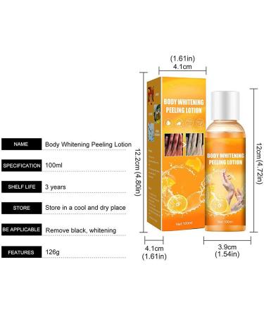 Body Whitening Cream & Peeling Lotion - Orange Peel Skin Lightening Exfoliating & Pore Tightening for Dark Skin (2PCs) - Buy Online on GoSupps.com