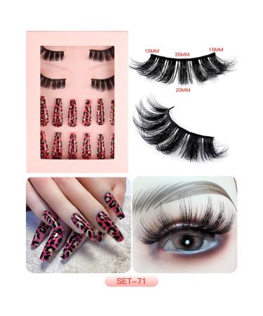 Faux Mink Manga Lashes & French Tip Coffin Press On Nails - Natural Look Anime False Eyelashes Set - Buy Online on GoSupps.com