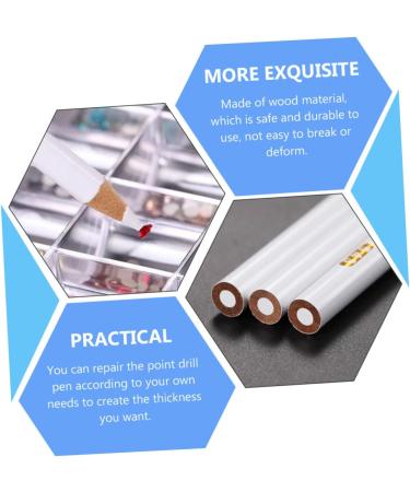 FRCOLOR 48 Pieces White Pencil Nail Dotting Pen Rhinestone Picker Tool Pen for Collecting Gemstones Nail Tip Pen Wax Crayon Drill Pen Ballpoint Pen Jewel Glue Stick Bamboo - Buy Online on GoSupps.com