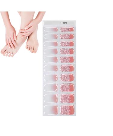 Yapetnck Gel Nail Strips Gloss Nail Sticker with Nail Lamps | Glitter Gel Nail Polish Strips with Lamp Light Semi-Cured Gel Nail Suitable for Women N029