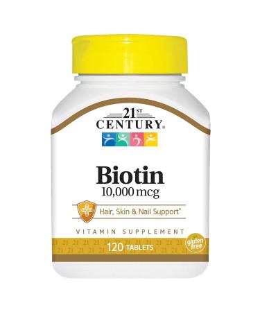 21st Century Biotin 10000 mcg 120 Tablets (Pack of 4)