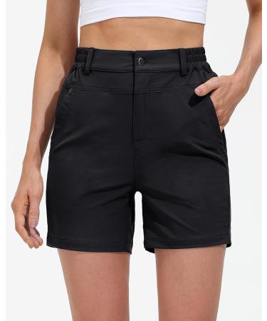 Capol Women's High Waisted Golf and Hiking Shorts - Quick Dry & Stylish - Black, Small - Buy Online on GoSupps.com