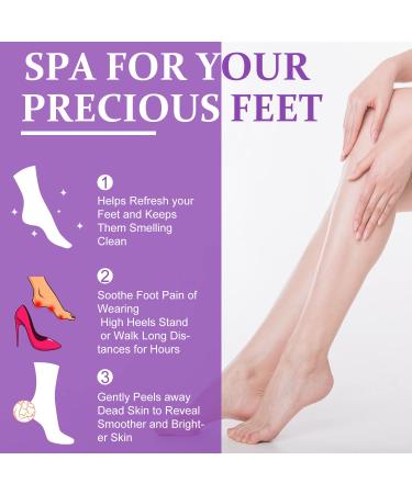 4 Step Lavender Foot Spa Pedicure Kit for Dry Cracked Feet - Bath Salt, Foot Cream, Scrub - Exfoliating Foot Care Set - Buy Online on GoSupps.com