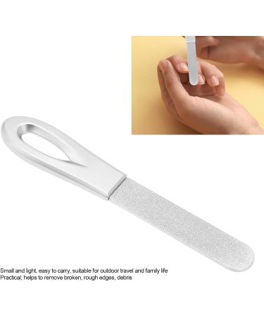 Stainless Steel Nail File Double Sided Design Portable for Travel Home Use Silver - Buy Online on GoSupps.com