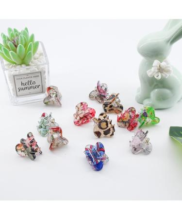 Carede Mini Floral Printed No-Slip Grip Hair Claw Clips for Girls & Women - Pack of 12 - Buy Online on GoSupps.com
