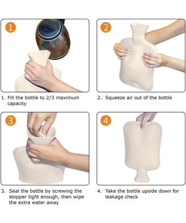 2L Hot Water Bottle with Cover (Pack of 2) for Pain Relief - Cute Owl Design - Hot/Cold Therapy - 2 Liter - Pink/Grey - Buy Online on GoSupps.com