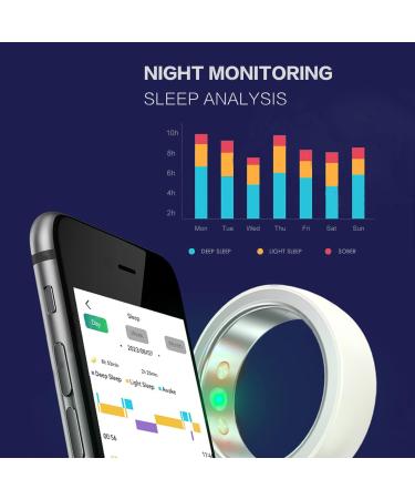 Smart Ring Health Fitness Tracker for Women & Men Continuously Records Sleep Quality Heart Rate Temperature Blood Oxygen and Pedometer Gift 10 White - Buy Online on GoSupps.com
