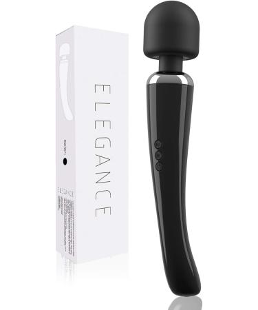 Cordless Wand Massager - Therapeutic Personal Massager - 8 Speeds 20 Vibrating Patterns - USB Rechargeable - Handheld Cordless and Powerful - Wand Massager for Muscle Aches - Sports Recovery-Black