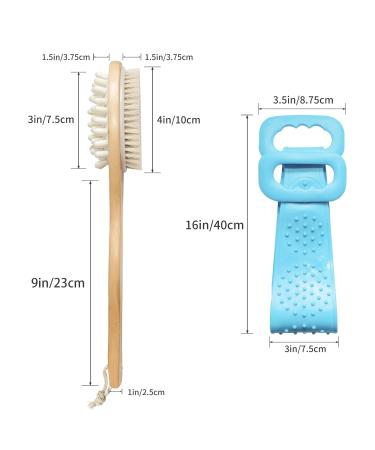 Premium Central Wood Body Brush - Long Stem Back Peeling & Massage Tool | Double-Sided Dry & Wet Brush for Spa-Like Bathing Experience | International Shipping Available - Buy Online on GoSupps.com